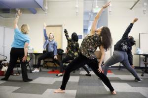 Students Stretching